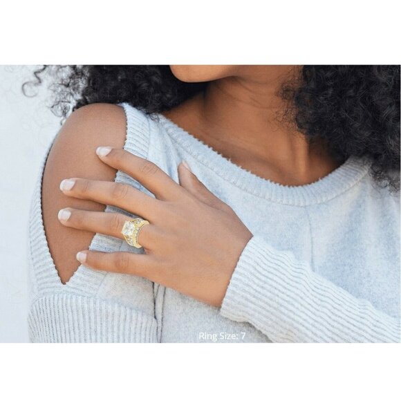 Bella Luce Cubic Zirconia Women's Engagement Ring Rhodium & 18k Gold Over Silver - Picture 7 of 11